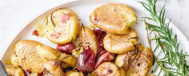 Roasted Potatoes with Rosemary and Pearl Onions Thumbnail