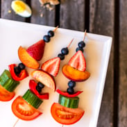 lunch meal plans - veggie fruit kebabs